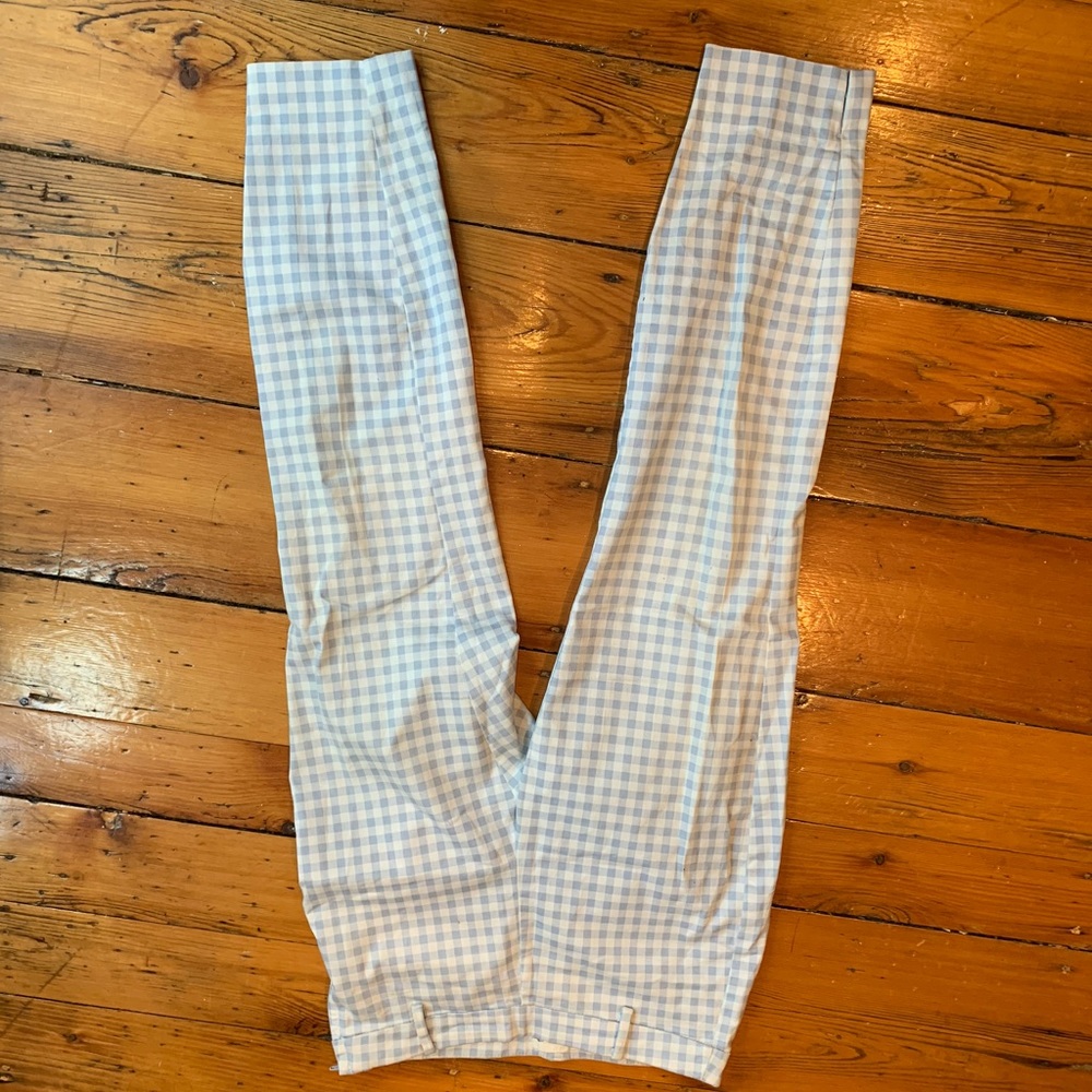 light blue gingham pixie pants